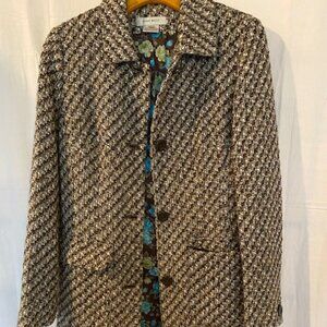 Coat with woven design